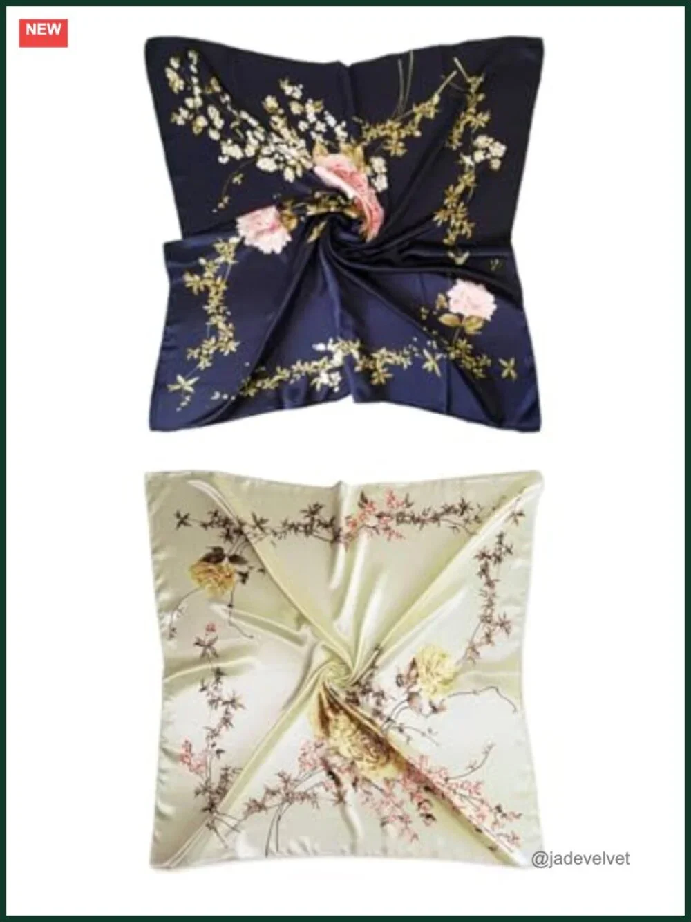 2pk Satin Head Scarf for Women 35x35 Silk Feel Hair Wrap Bandana